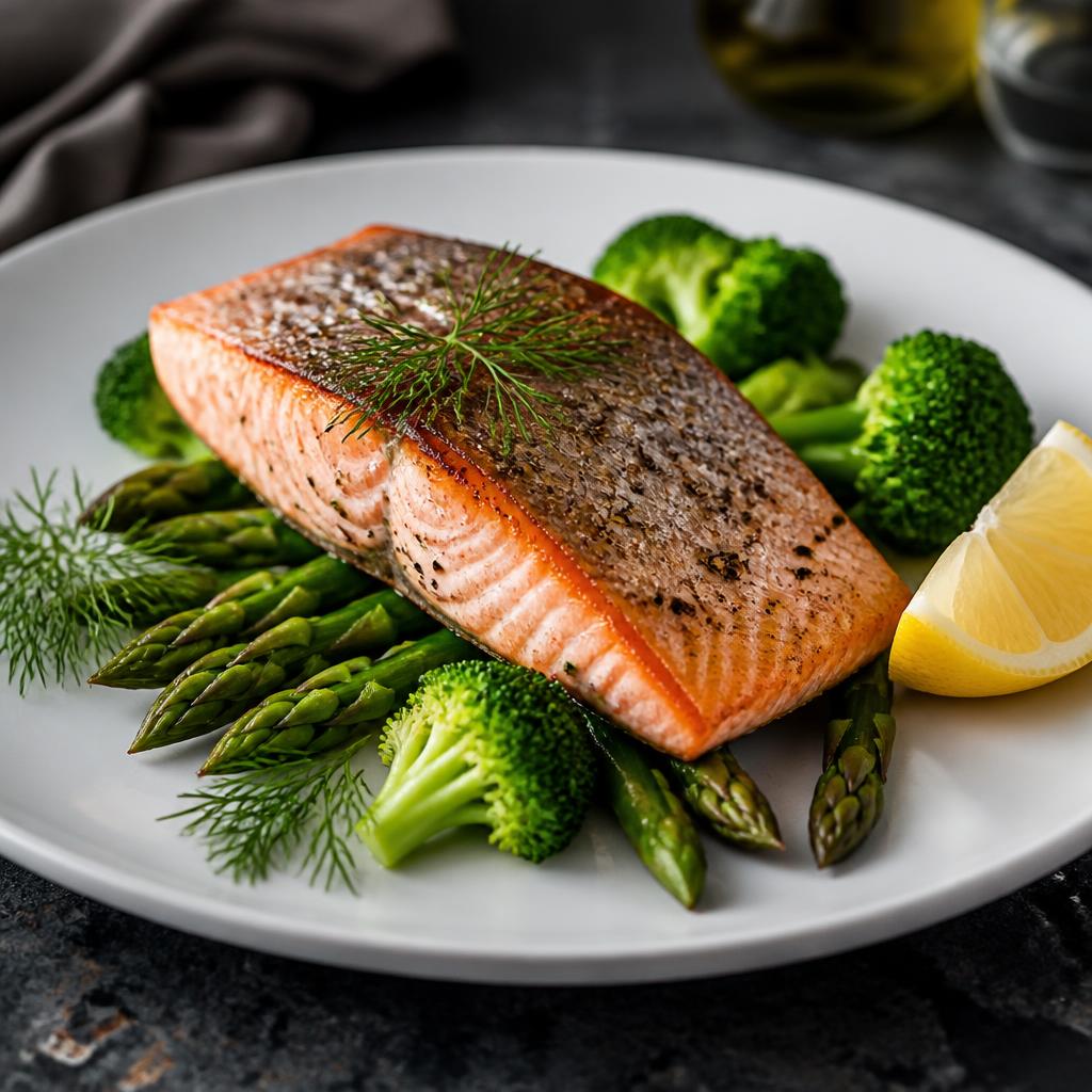 Oven-Baked Salmon with Greens